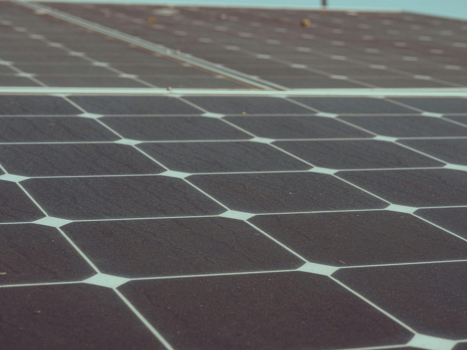 Close-up of solar panel cells